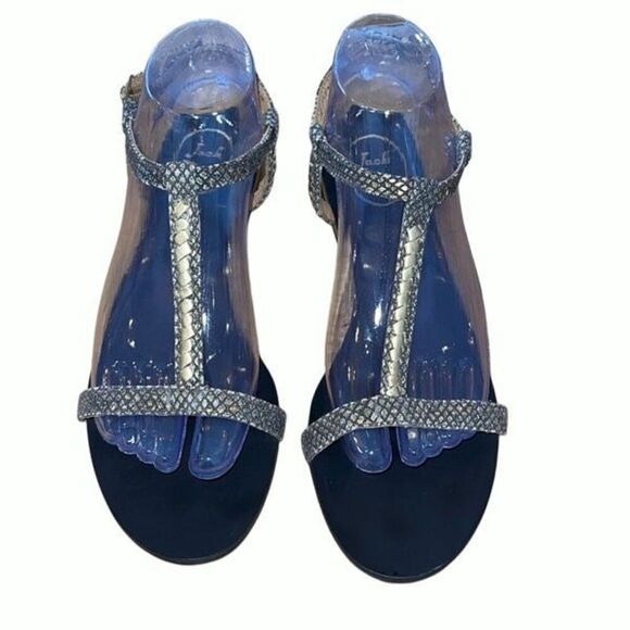 Jack Rogers Womens Cheney Metallic T Strap Sandals Gold Size 9 - Picture 4 of 11